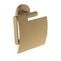 Wiesbaden Alonzo toiletrolhouder met klep geborsteld messing - thumbnail