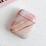 AirPods 1/2 hoesje Marble series - hard case - Marble roze - Schokbestendig - thumbnail