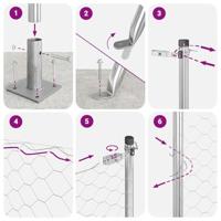 VidaXL Afrasteringspaal zilver 25 x 1,5 m (50 mm gaas) staal - thumbnail