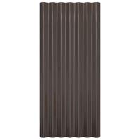 Dakpanelen 12 st 80x36 cm gepoedercoat staal bruin - thumbnail