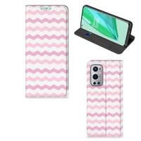OnePlus 9 Pro | Hoesje met Magneet | Waves Roze - thumbnail