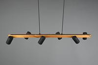 Trio HanglampMarley 6-lichts zwart met hout - 312490632 - thumbnail