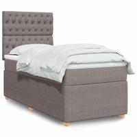 Boxspring met matras stof taupe 80x200 cm - thumbnail