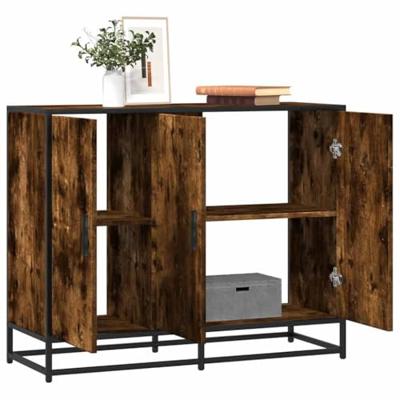 Dressoir 94x35x76 cm bewerkt hout gerookt eikenkleurig