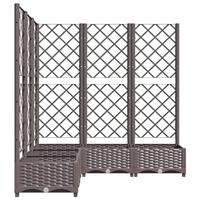 Plantenbak met latwerk 120x120x121,5 cm polypropeen bruin - thumbnail