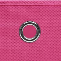 VidaXL Opbergboxen met deksel 10 st 32x32x32 cm stof roze - thumbnail