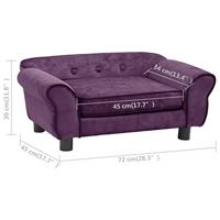 Hondenbank 72x45x30 cm pluche bordeauxrood - thumbnail