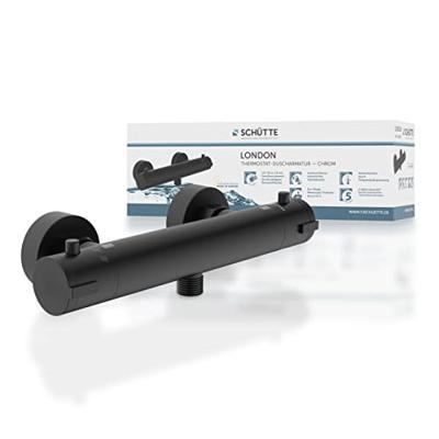 Schutte LONDON thermostatische mengkraan douche| mat zwart - 52466 - 52466 Schutte LONDON thermostatische mengkraan douche| mat zwart - 52466 - 52466