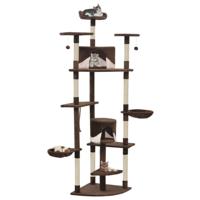 VidaXL Kattenkrabpaal met sisal krabpalen 203 cm bruin en wit - thumbnail