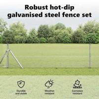 VidaXL Afrasteringspaal zilver 25 x 0,8 m (12 x 12 mm gaas) staal - thumbnail