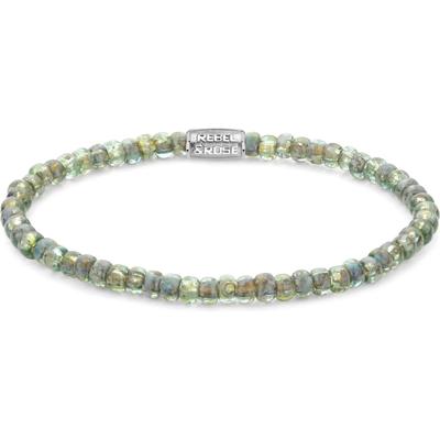 Rebel and Rose RR-40123-S Rekarmband Beads Glass Rocks Secret Garden Silver groen 4 mm