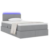 Opbergbed met LED met matras Lichtgrijs 120 x 190 cm Stof - thumbnail