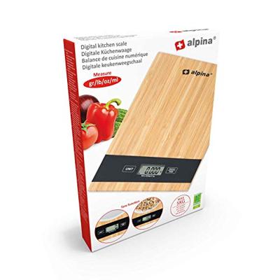 Alpina Digitale Bamboe Keukenweegschaal 5 KG - thumbnail