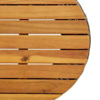 Tuinbijzettafel trommelvormig poly rattan en massief hout grijs - thumbnail