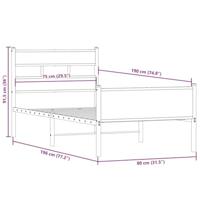 Bedframe zonder matras hout gerookt eikenkleurig 75x190 cm - thumbnail