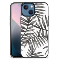Apple iPhone 13 mini Bloemen Hoesje Leaves Grey - thumbnail