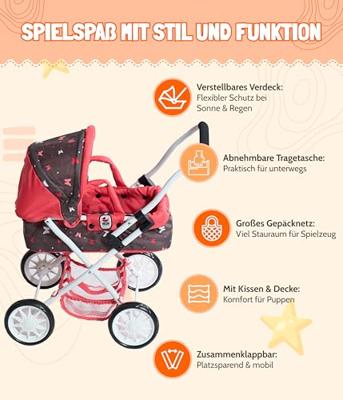 Kleine Poppenwagen Smarty - Funny Pink - thumbnail