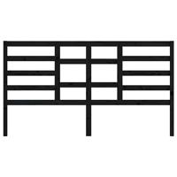 Hoofdbord 206x4x104 cm massief grenenhout zwart - thumbnail