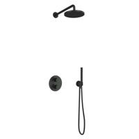 Hotbath Cobber Complete Thermostatische Douche Inbouwset Zwart Mat IBS20A - thumbnail