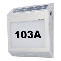 Numa - LED Solar Huisnummer - Wandlamp - 3000K Warm wit - 40 Lumen - Schemerschakelaar - Polykristal solar - IP65 - Zilver - Solar huisnummerverlichting - thumbnail