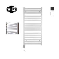 Elektrische Radiator Sanicare HWV - Moda Met Wifi 120x60 cm Mat Wit 876W Met Thermostaat Chroom Linksonder Sanicare - thumbnail