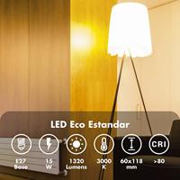 Sferische Ledlamp Silver Electronics ECO E27 15W Wit licht Kies uw optie 6000K - thumbnail