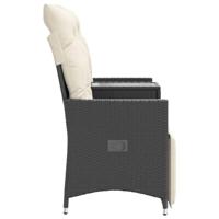 Tuinbank 2-zits verstelbaar met tafel poly rattan zwart - thumbnail