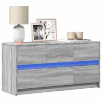 Tv-meubel met LED 100x34x50 cm bewerkt hout grijs sonoma eiken - thumbnail