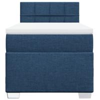 Boxspring met matras stof blauw 100x200 cm - thumbnail