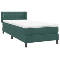 Boxspring met matras fluweel donkergroen 90x210 cm - thumbnail