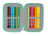 Pennenetui met 3 vakken Bluey Sisters Groen Water 12,5 x 19,5 x 5,5 cm 37 Onderdelen - thumbnail