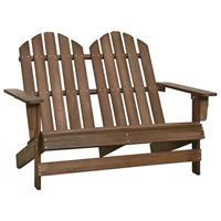 VidaXL Tuinstoel 2-zits adirondack massief vurenhout bruin - thumbnail