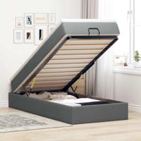 Ottoman bed met matras 90x190cm stof donkergrijs - thumbnail