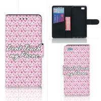 Huawei Ascend P8 Lite Portemonnee Hoesje Flowers Pink DTMP - thumbnail