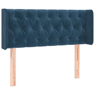 Hoofdbord met randen 93x16x78/88 cm fluweel donkerblauw