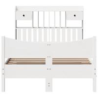 Bedframe zonder matras massief grenenhout wit 135x190 cm - thumbnail