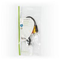 DIN-Audiokabel | DIN 5-Pins Female - 4x RCA Male | 0,2 m | Zwart - thumbnail