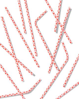 HEMA Papieren rietjes hartjes - 20 stuks