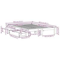 Bedframe zonder matras massief grenenhout wit 160x200 cm - thumbnail