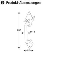 Connex Staldeurklink 255X57 D15 Bvz - DYB2901421 - thumbnail