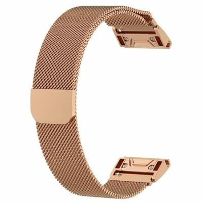 By Qubix - Milanese bandje - Rosé goud - Compatible met Garmin Fenix 8-43mm - Compatible Garmin bandje - Bandbreedte: 20mm