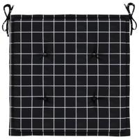 VidaXL Tuinstoelkussens 4 st ruitpatroon 50x50x3 cm stof zwart - thumbnail