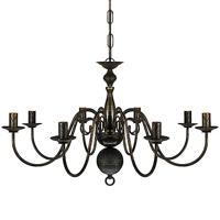 Kroonluchter zwart metaal 8 x E14 lampen - thumbnail