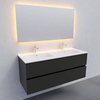 Badkamermeubel BWS Helsinki 120x46cm Keramiek Dubbel Mat Antraciet 2 Laden (2 kraangaten) Badkamermeubel BWS Helsinki 120x46cm Keramiek Dubbel Mat Antraciet 2 Laden (2 kraangaten)