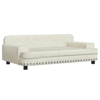 VidaXL Hondenmand 90x53x30 cm fluweel crèmekleurig