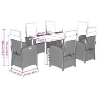 7-delige Tuinset met kussens poly rattan beige - thumbnail