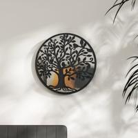 Spiegel rond 60x2,5 cm ijzer zwart - thumbnail