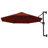 VidaXL Wandparasol met metalen paal 300 cm terracottakleurig - thumbnail