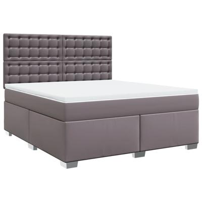 Boxspring met matras kunstleer grijs 180x200 cm