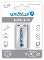 Herlaadbare batterijen everActive Ni-MH 6F22 9V 250 mAh Silver Line - thumbnail